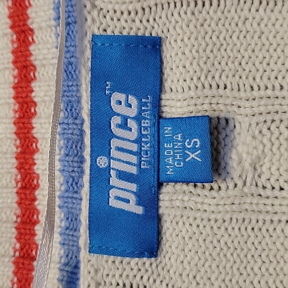 Prince Pickleball Cable Knit Tennis Button Striped Cardigan Sweater XS - Picture 2 of 11